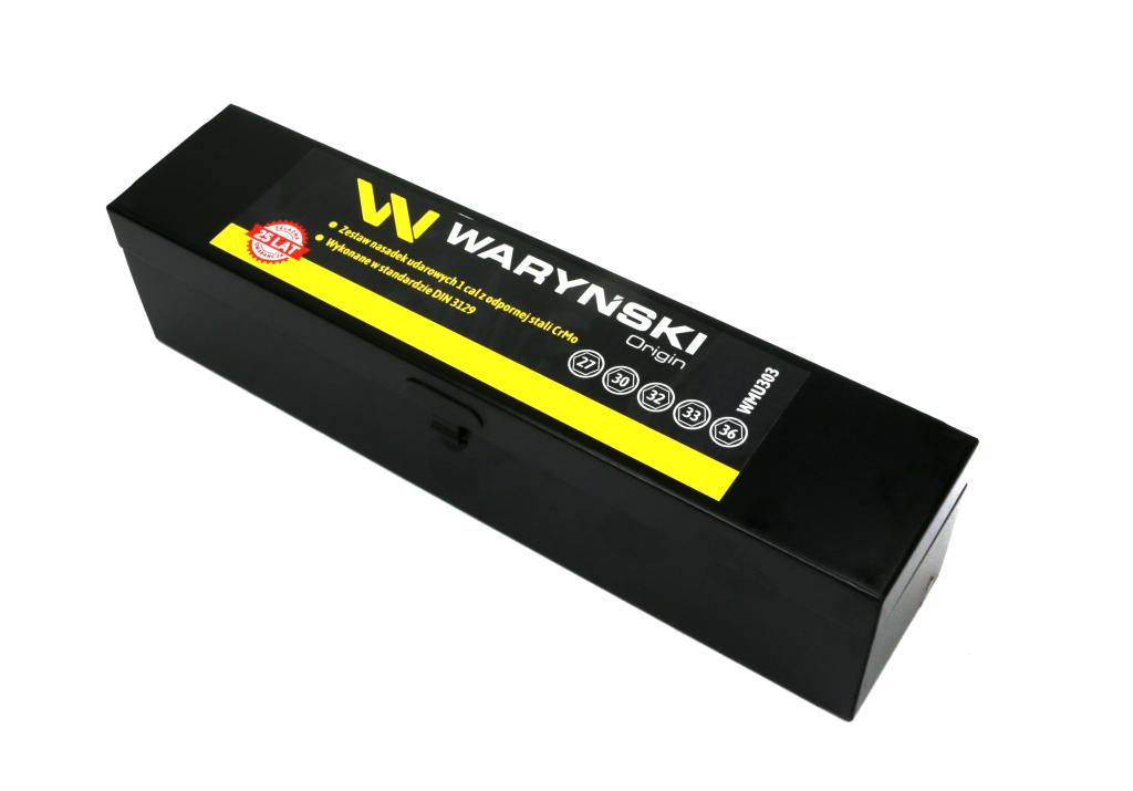 Zestaw nasadek udarowych  1"  5 cz. 27. 30. 32. 33. 36 mm ze stali CrMo DIN 3129 Waryński