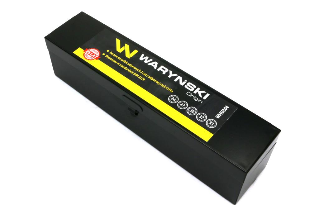 Zestaw nasadek udarowych  1"  5 cz. 24. 27. 30. 32. 33 mm ze stali CrMo DIN 3129 Waryński
