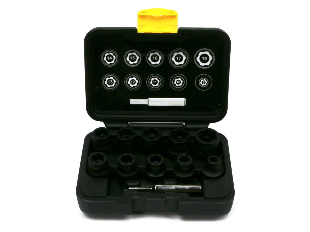 Zestaw nasadek udarowych 1/2 z uchwytem kluczowym do awaryjnego odkręcania 11 el Waryński