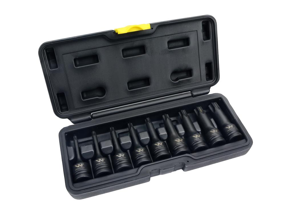 Zestaw nasadek udarowych 1/2 typu STAR TORX 9 el. ze stali CrMo, Waryński