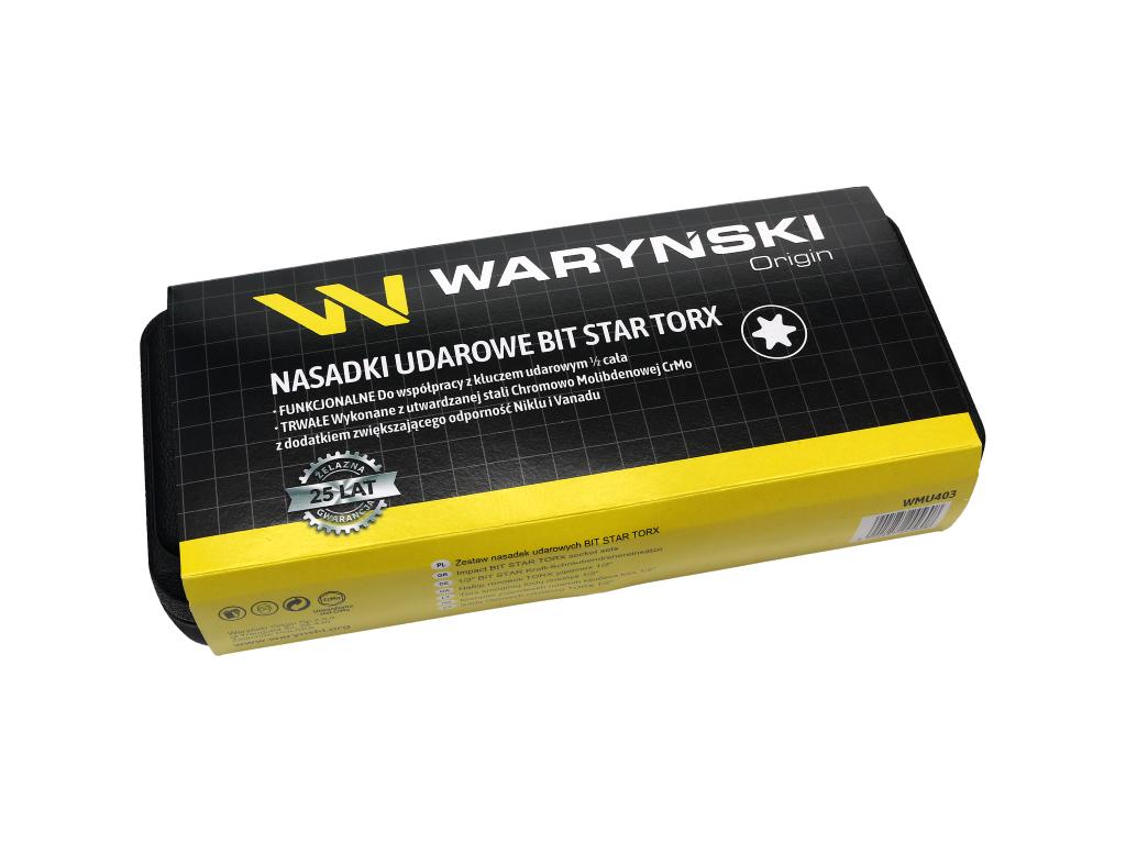 Zestaw nasadek udarowych 1/2 typu STAR TORX 9 el. ze stali CrMo, Waryński