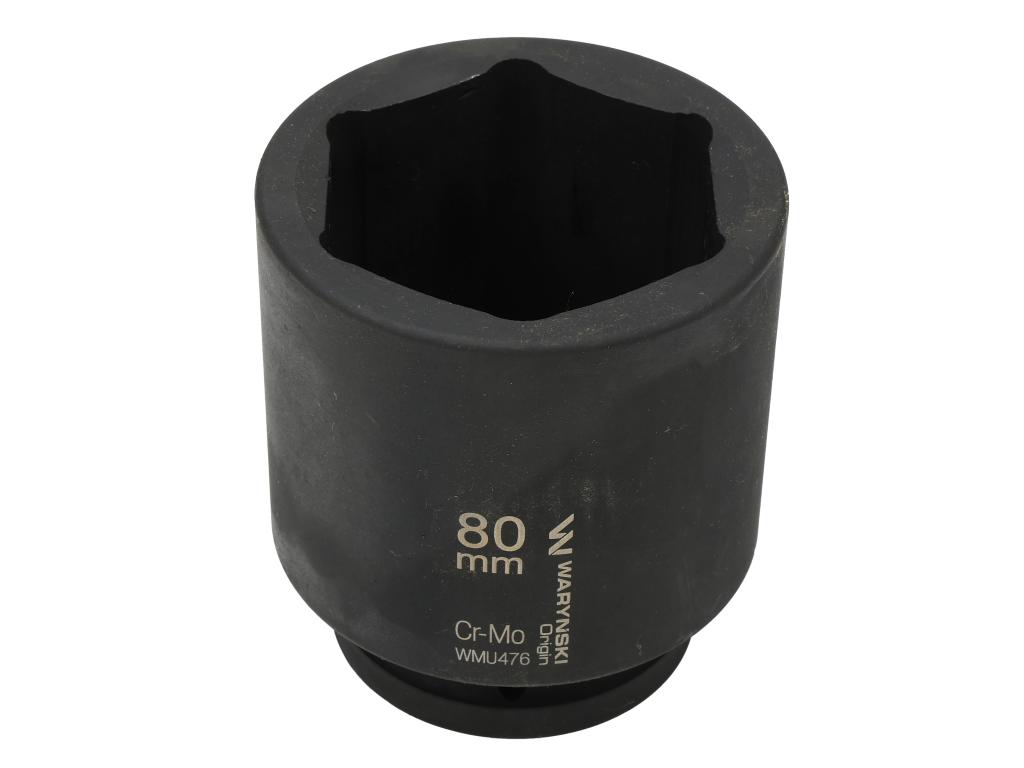Nasadka udarowa, sześciokątna 1" bardzo długa 80mm CrMo d.125mm, Waryński