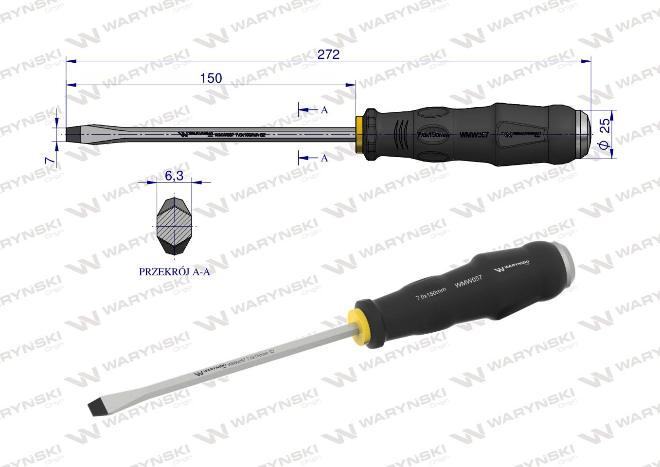 wkrętak do pobijania 7.0x150mm Waryński