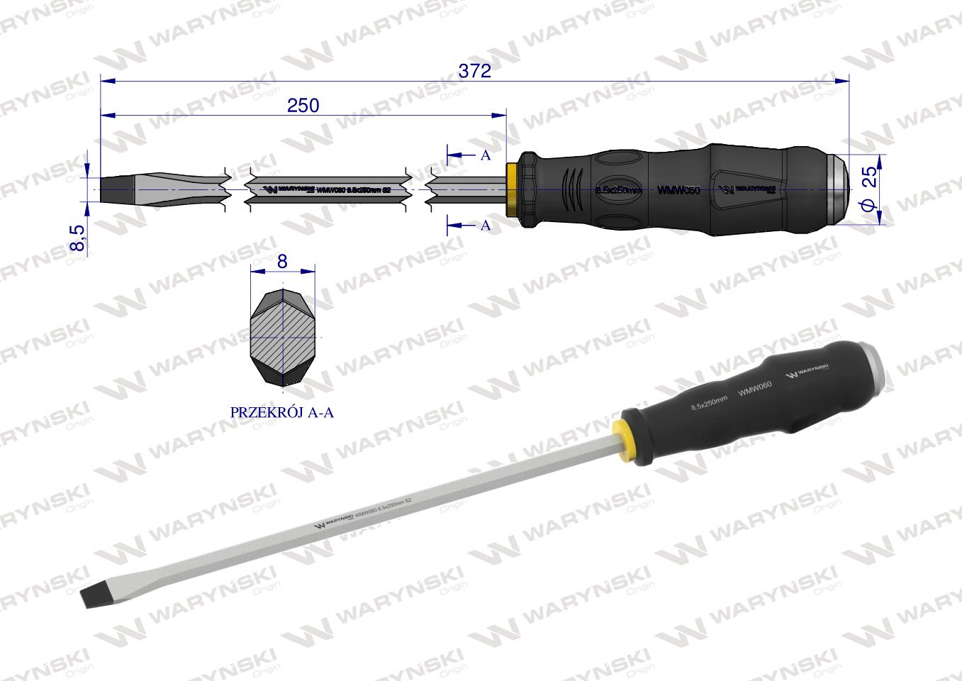 wkrętak do pobijania 8.5x250mm Waryński