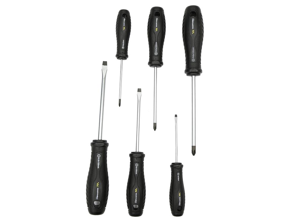 Zestaw wkrętaków ze stali odpornej na skręcanie SVCM 6 szt z hartowanymi grotami, Waryński