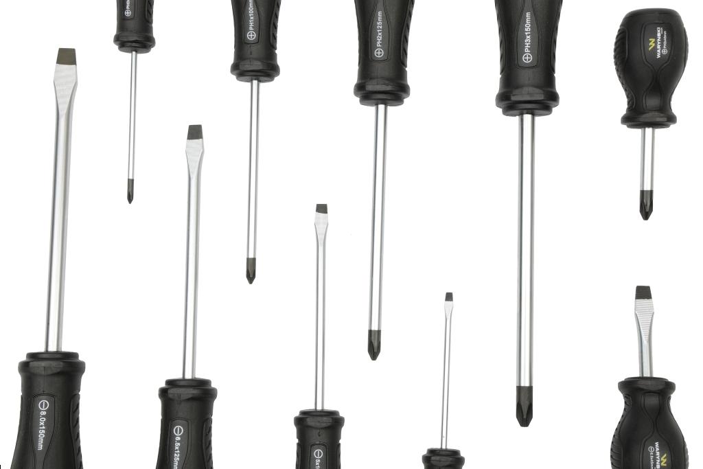 Zestaw wkrętaków ze stali odpornej na skręcanie SVCM 10 szt z hartowanymi grotami Waryński