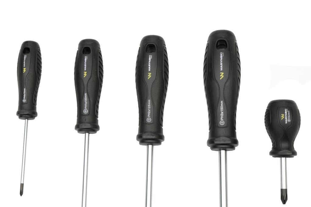 Zestaw wkrętaków ze stali odpornej na skręcanie SVCM 10 szt z hartowanymi grotami Waryński