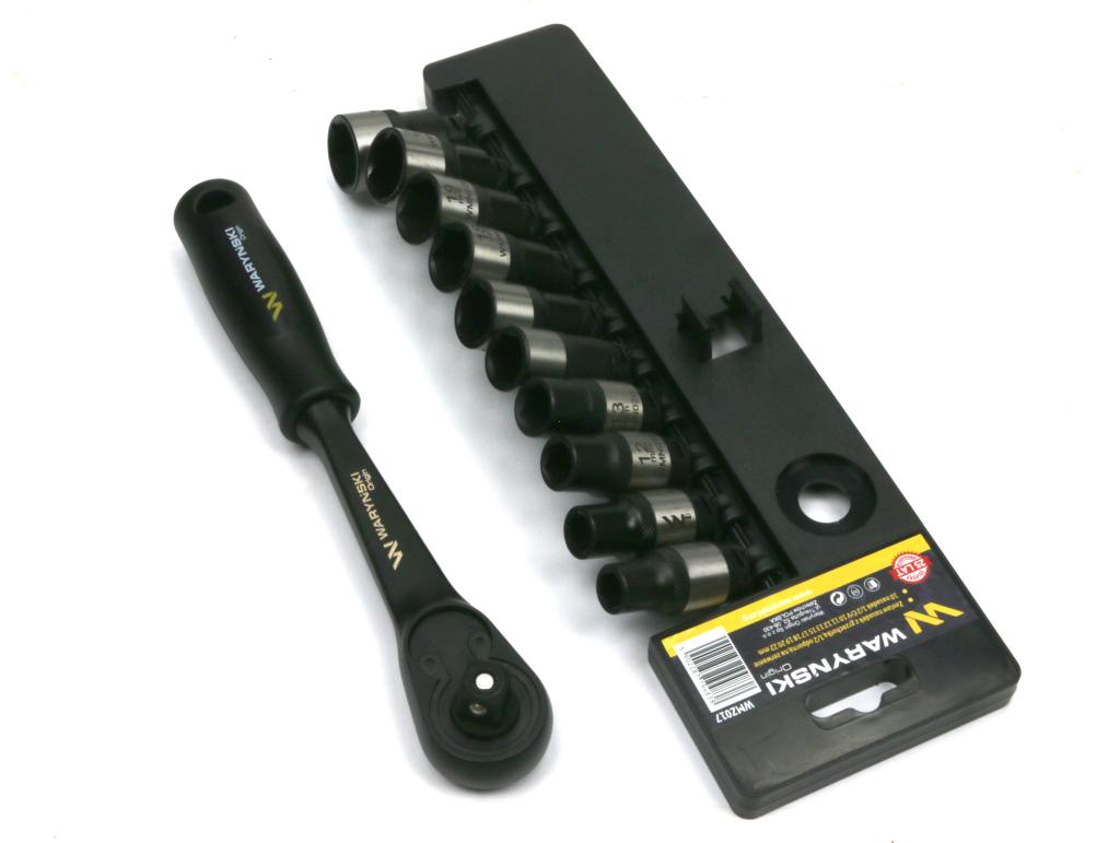 Zestaw L nasadek 1/2 z grzechotką   10 11 12 13 15 17 18 19 20 22 mm 11 el Waryński