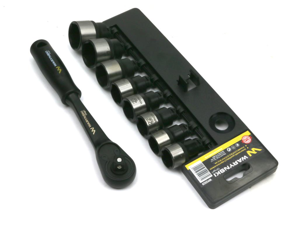 Zestaw L nasadek 1/2 z grzechotką   20 21 22 23 24 27 30 32  mm  9 el Waryński