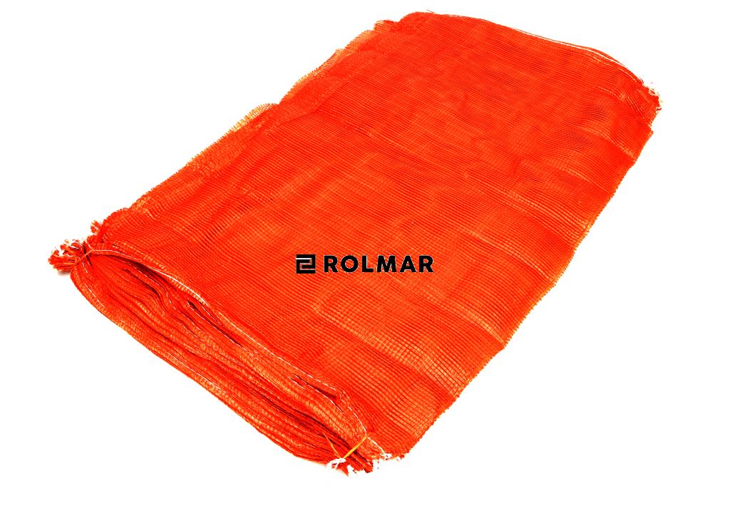 Worek PP ażurowy 50kg oranż (leno mesh) ( opakowanie zawiera 50 szt.)