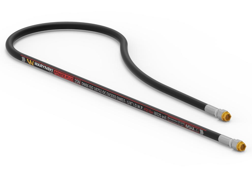 Przewód hydrauliczny gładki POWER-PLUS 450 bar DN06-2SN L-3000mm AA M14x1.5 proste 45.0MPa Waryński
