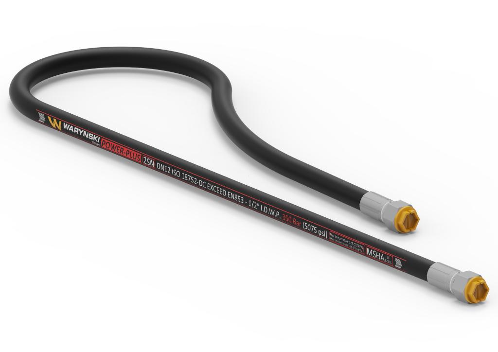 Przewód hydrauliczny gładki POWER-PLUS 350 bar DN12.5-2SN L-4000mm AA M22x1.5 proste 35.0MPa Waryński