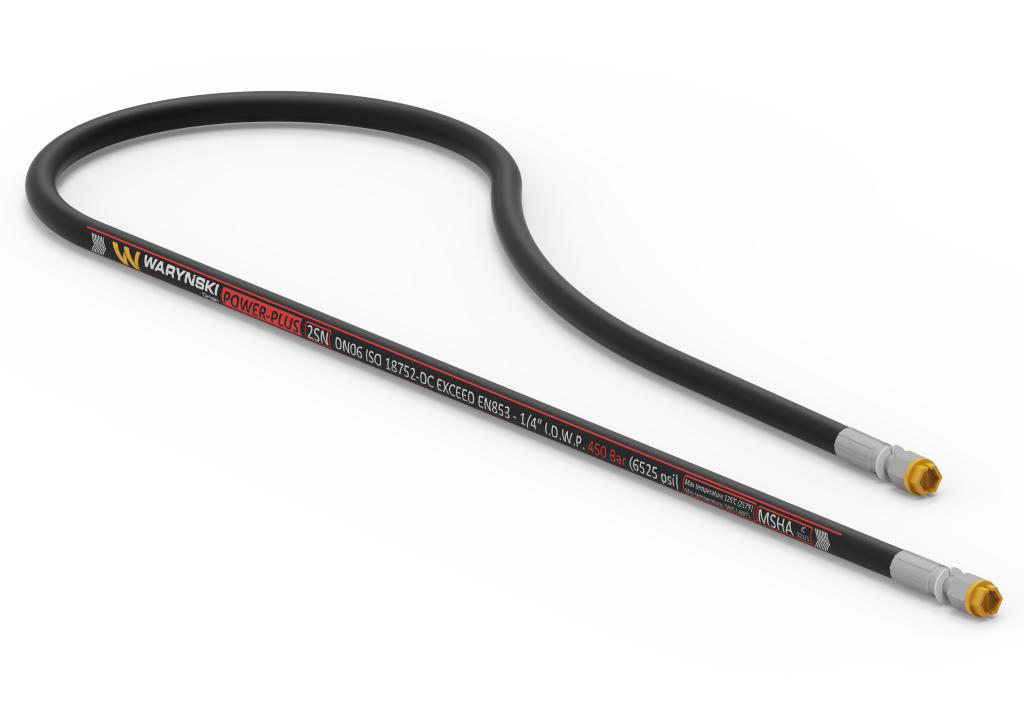 Przewód hydrauliczny gładki POWER-PLUS 450 bar DN06-2SN L-2000mm AA M12x1.5 proste 45.0MPa Waryński