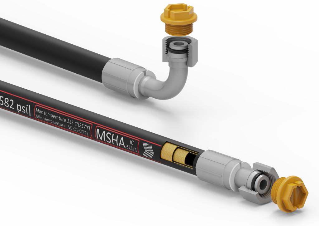 Przewód hydrauliczny gładki POWER-PLUS 385 bar DN10-2SN L-1000mm AA M18x1.5 prosta/90 stopni 38.5MPa Waryński