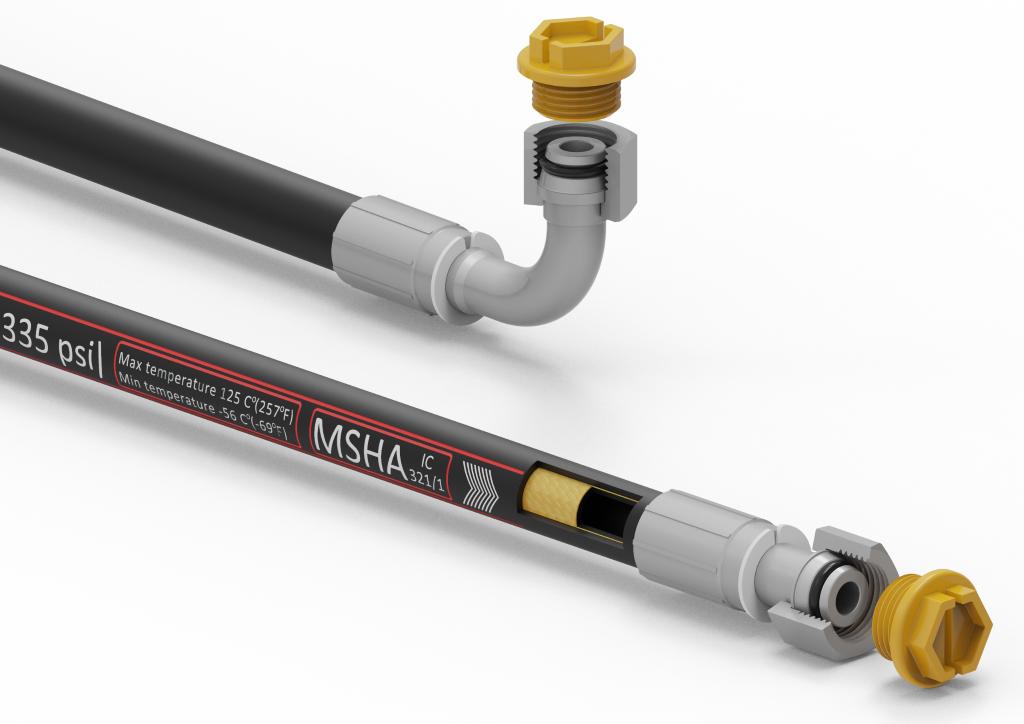 Przewód hydrauliczny gładki POWER-PLUS 230 bar DN10-1SN L-700mm AA M18x1.5 prosta/90 stopni 23.0MPa Waryński