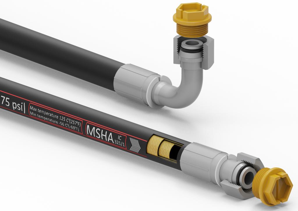 Przewód hydrauliczny gładki POWER-PLUS 350 bar DN12.5-2SN L-2500mm AA M22x1.5 prosta/90 stopni 35.0MPa Waryński