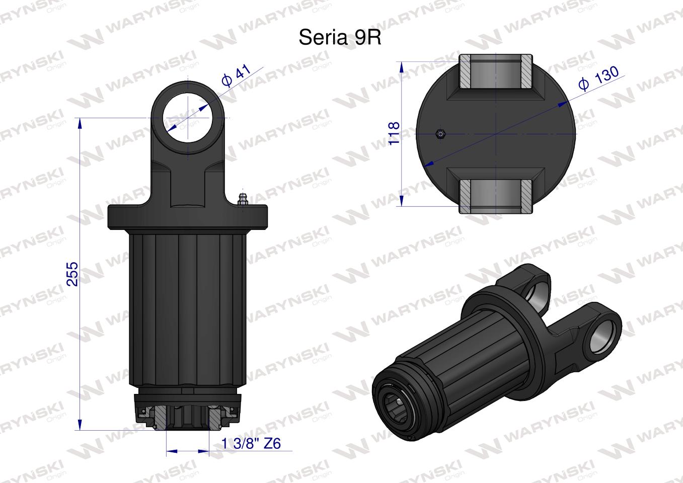 Sprzęgło zapadkowe wału Seria 9R 1500 Nm - 41x116 - 1 3/8 Z6 WARYŃSKI