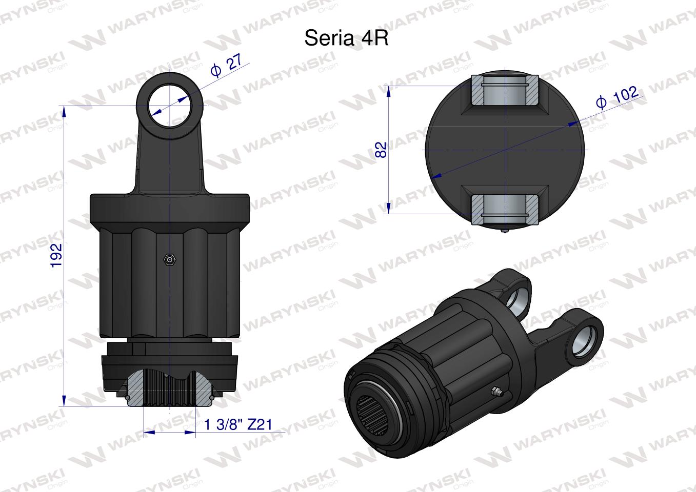 Sprzęgło, zapadkowe wału 900Nm Seria 4R 1 3/8 - Z21, Waryński