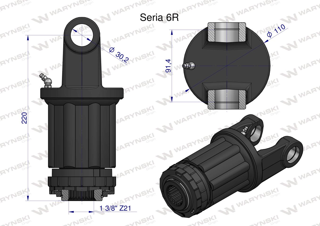 Sprzęgło, zapadkowe wału 1200Nm Seria 6R 1 3/8 - Z21, Waryński