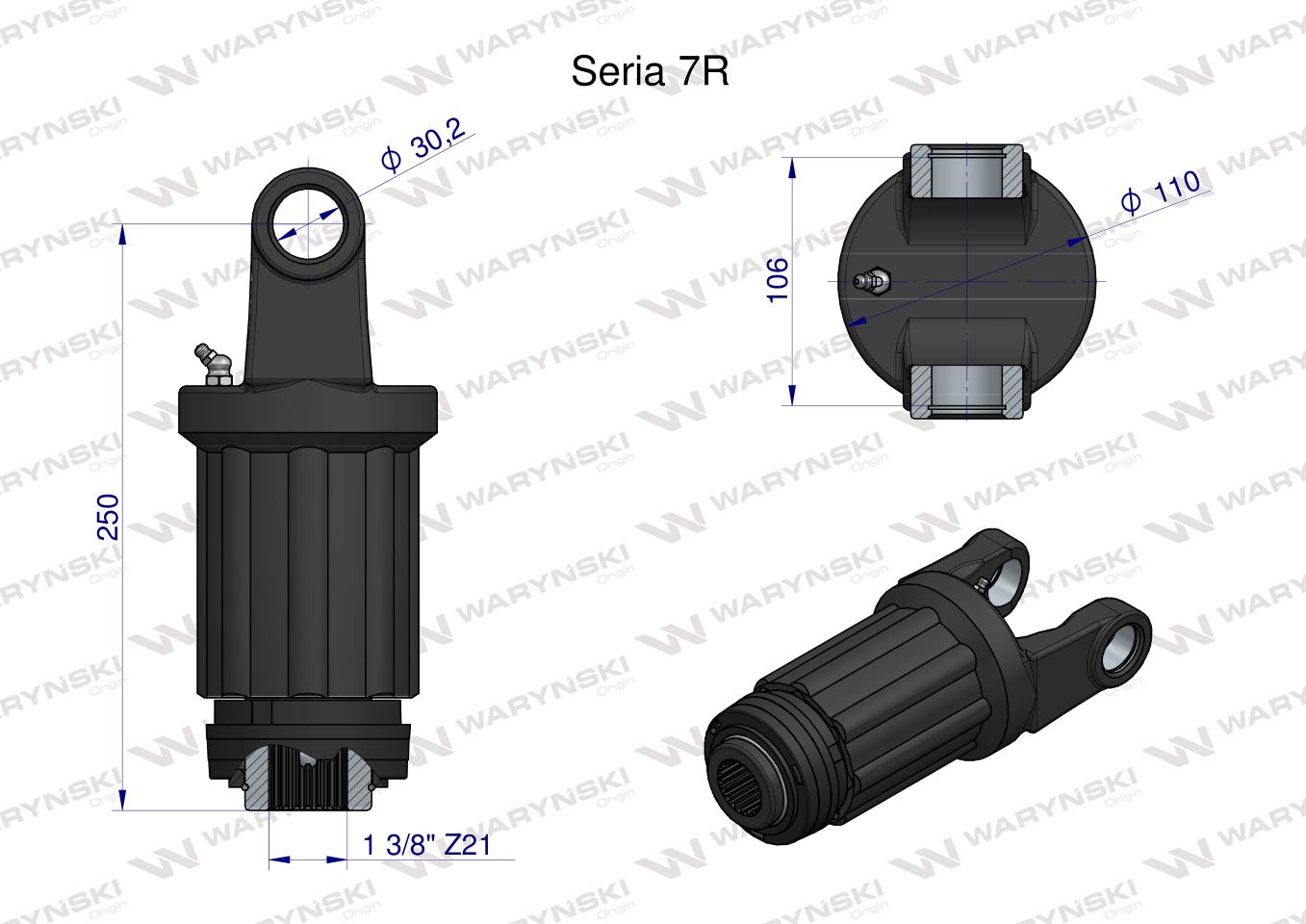 Sprzęgło, zapadkowe wału 1500Nm Seria 7R 1 3/8 - Z21, Waryński