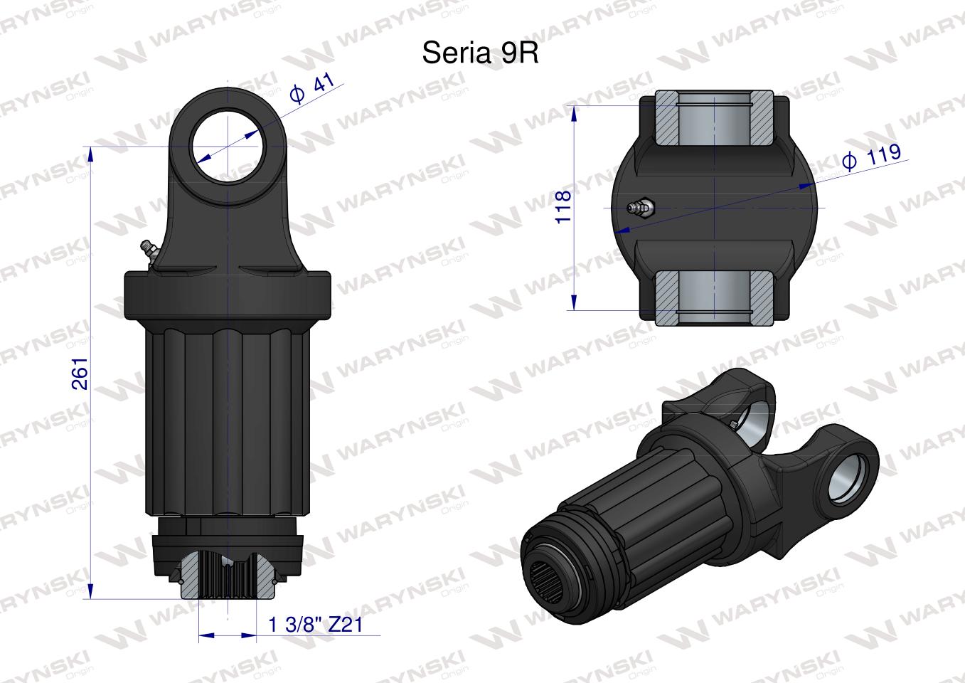 Sprzęgło, zapadkowe wału 1800Nm Seria 9R 1 3/8 - Z21, Waryński