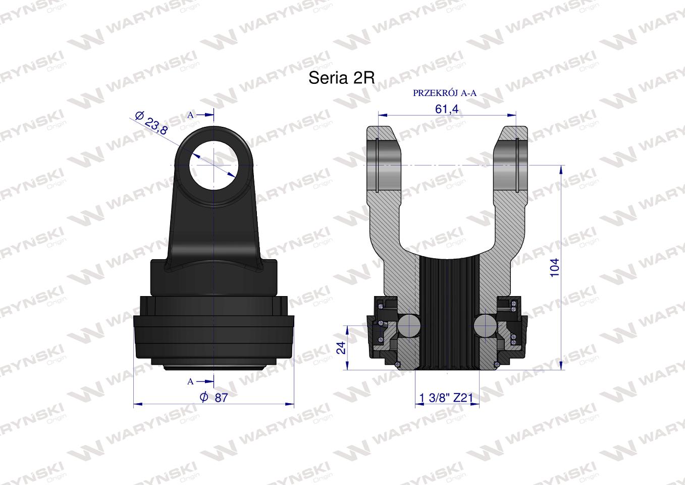 Widłak z pierścieniem 1 3/8 Z21 - 23.8X61.3 Seria 2R CE2020 Waryński