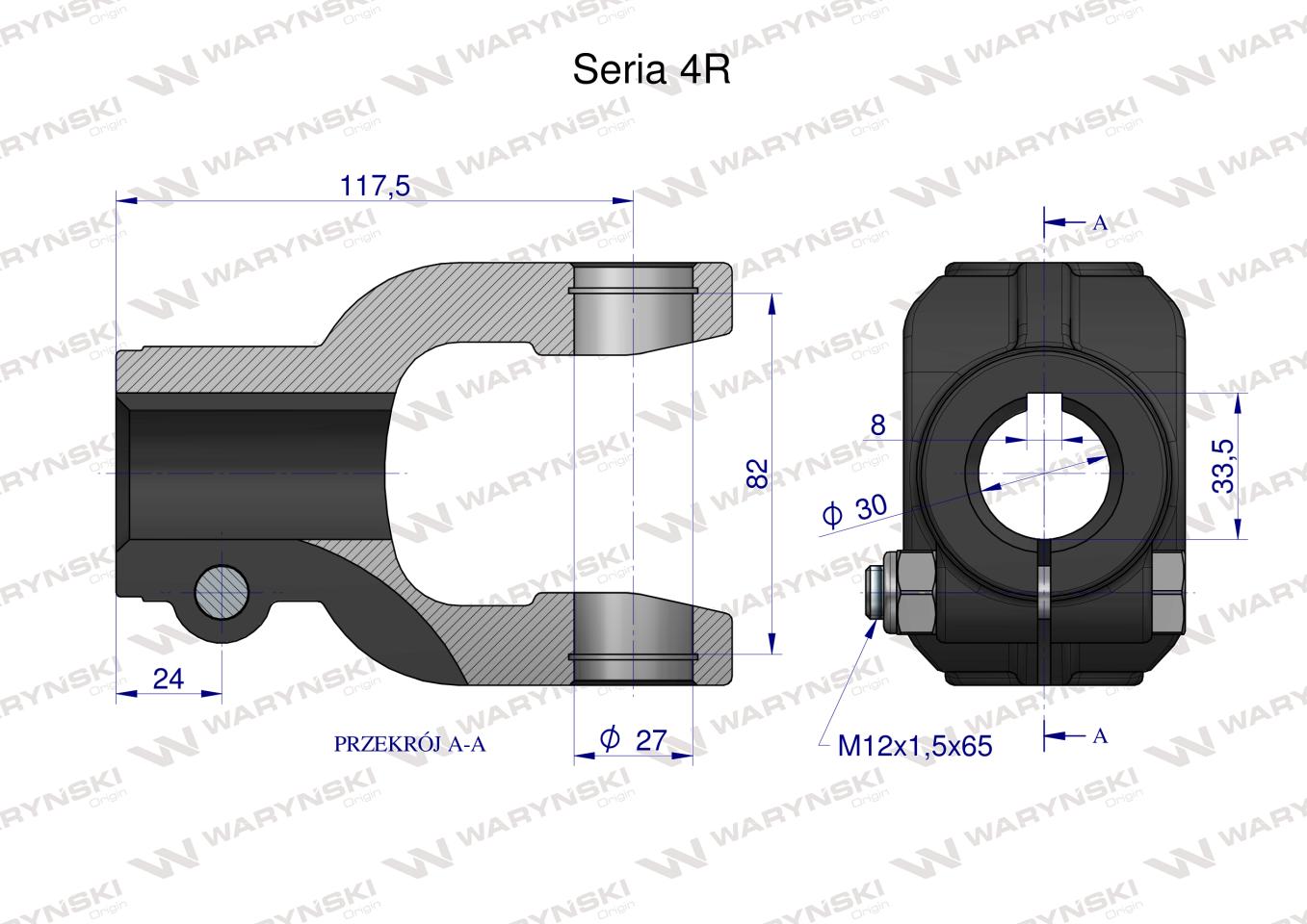 Widłak na wpust 8 śr.otw.30mm - 27X82 Seria 4R Waryński