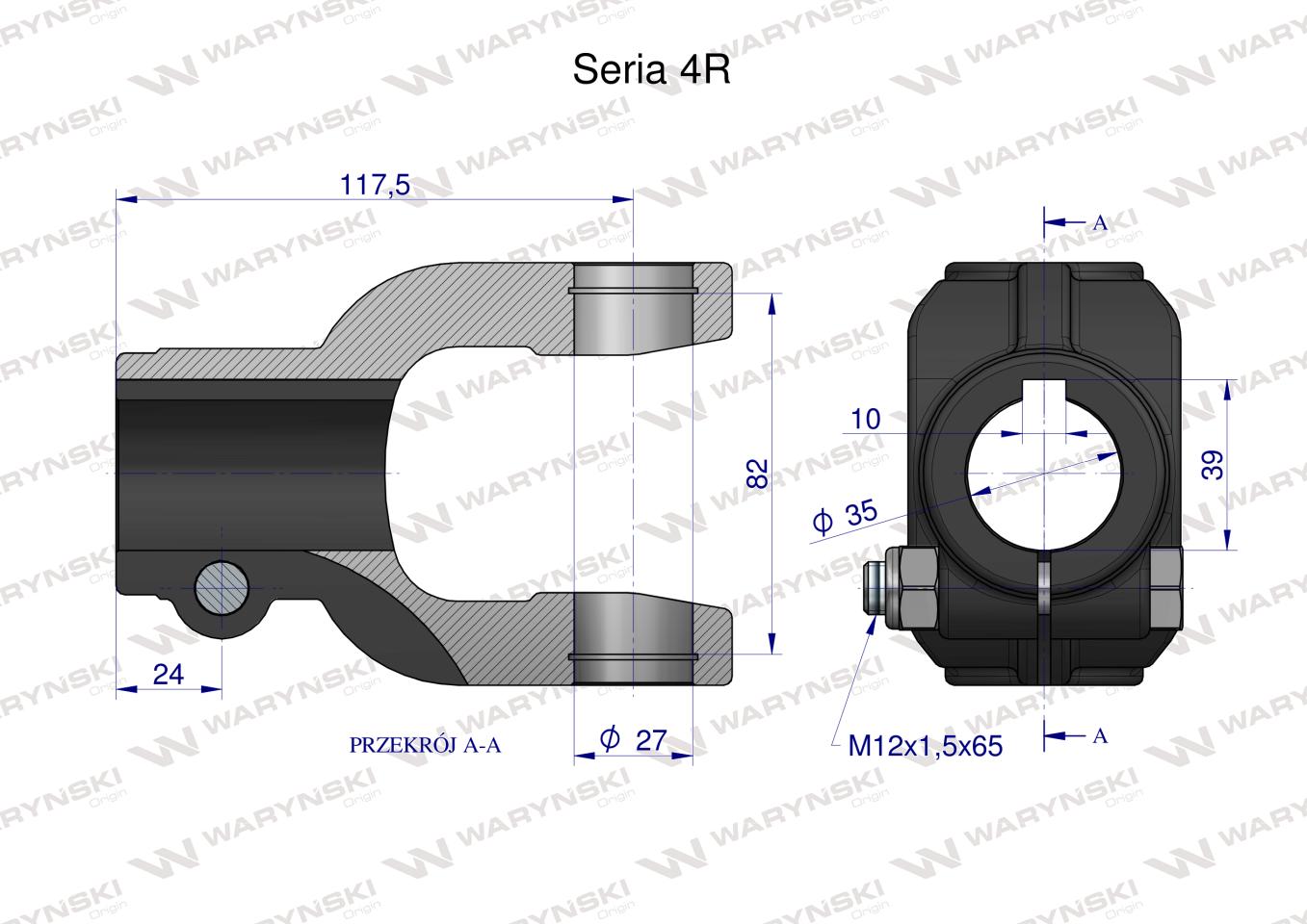 Widłak na wpust 10 śr.otw.35mm - 27X82 Seria 4R Waryński