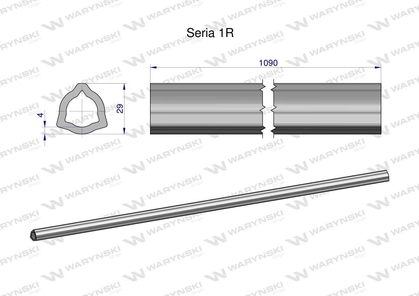 Rura wewnętrzna Seria 1R do wału 1210 przegubowo-teleskopowego 29x4 mm 1090 mm WARYŃSKI