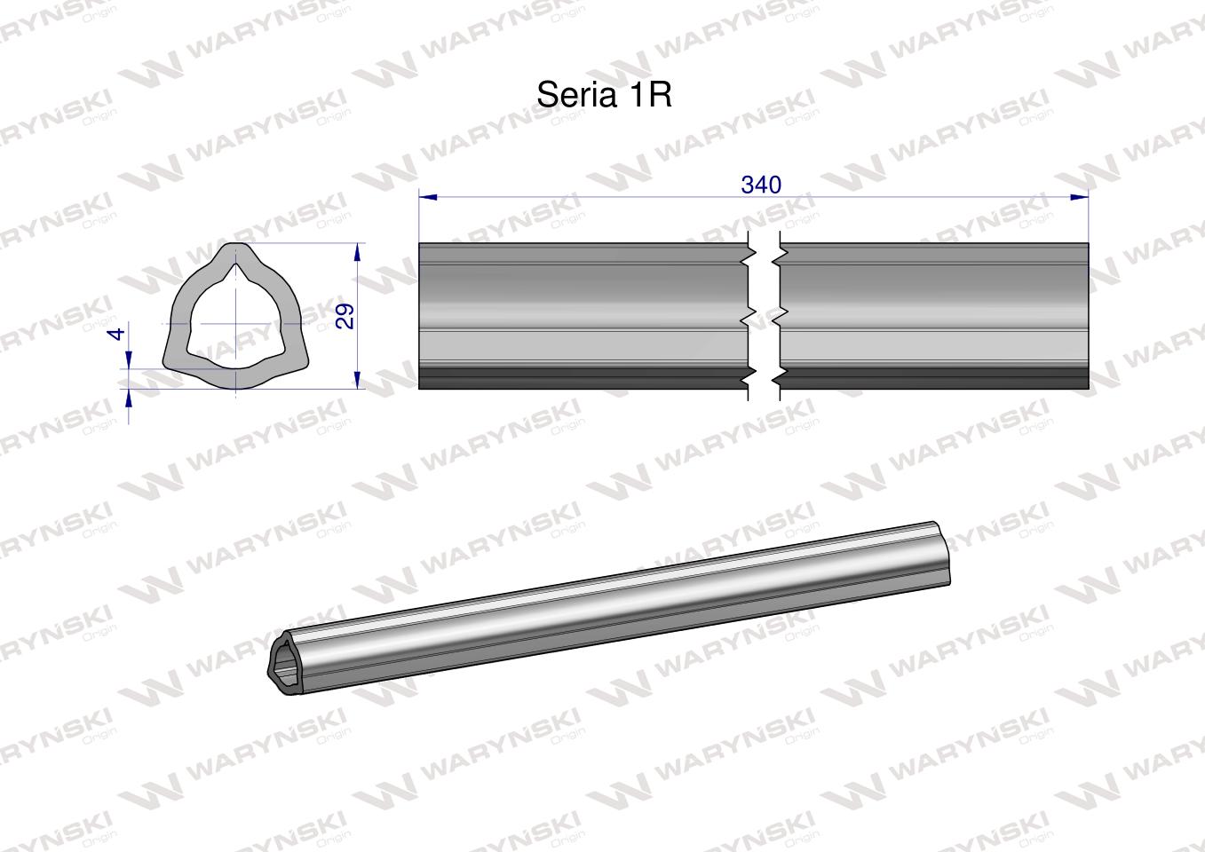 Rura wewnętrzna Seria 1R do wału 460 przegubowo-teleskopowego 29x4 mm 340 mm WARYŃSKI