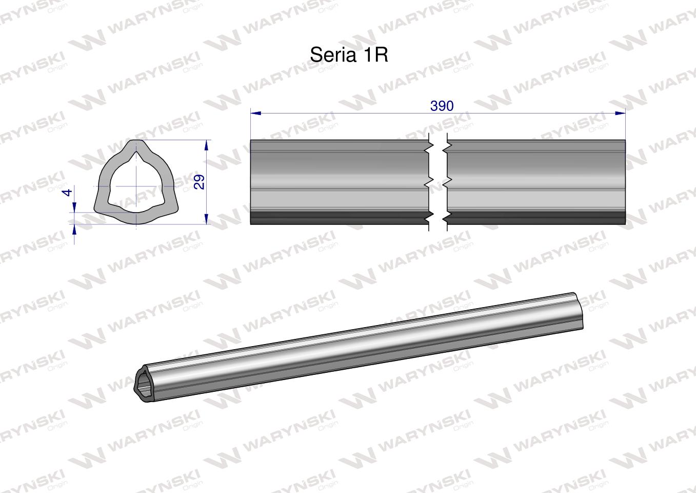 Rura wewnętrzna Seria 1R do wału 510 przegubowo-teleskopowego 29x4 mm 390 mm WARYŃSKI
