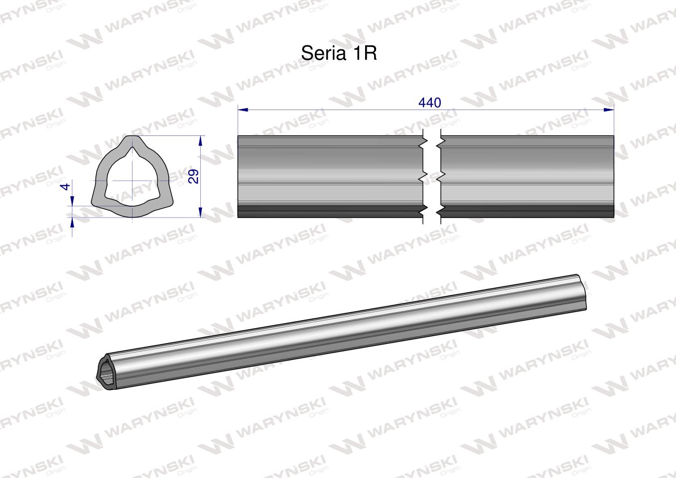 Rura wewnętrzna Seria 1R do wału 560 przegubowo-teleskopowego 29x4 mm 440 mm WARYŃSKI