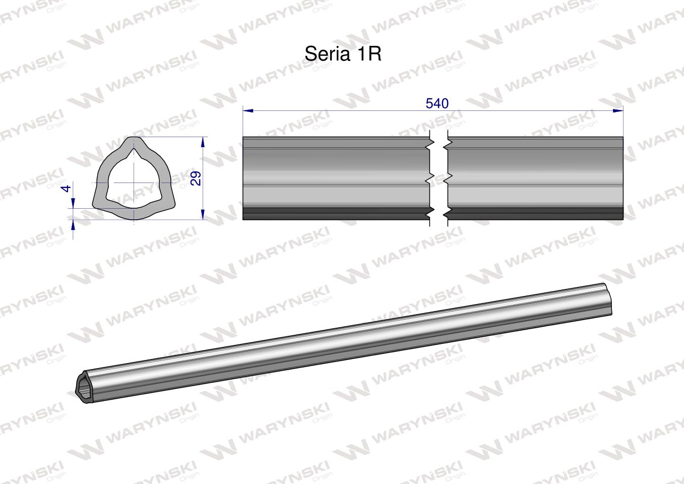 Rura wewnętrzna Seria 1R do wału 660 przegubowo-teleskopowego 29x4 mm 540 mm WARYŃSKI
