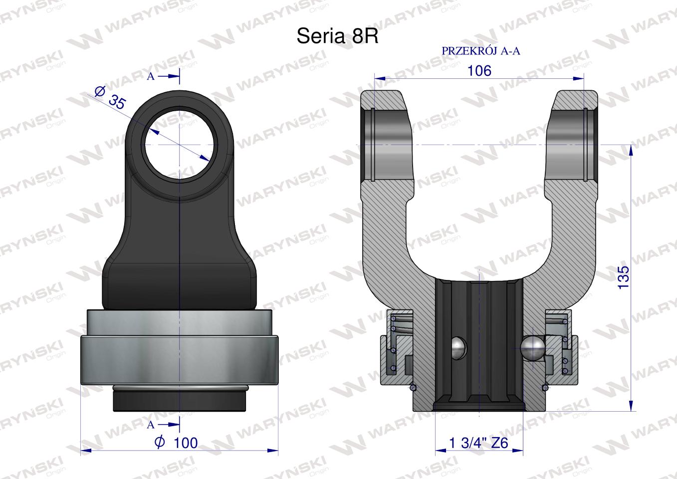 Widłak z pierścieniem 1 3/4 Z6 - 35X106 Seria 8R CE2020 Waryński