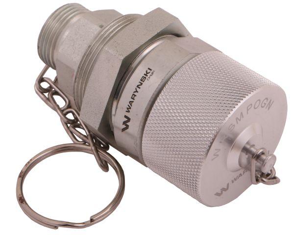 Komplet - zawór gniazdo M22x1.5 skręcane (50490020) z gwintowaną pokrywą/osłoną aluminiową Waryński