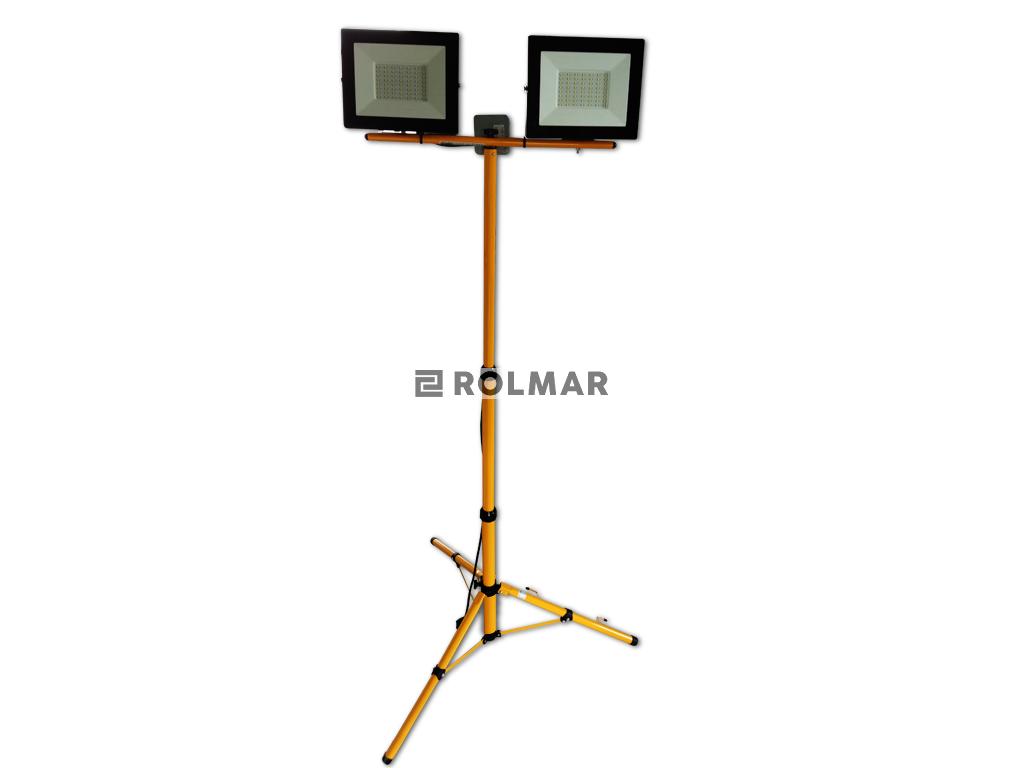 Zestaw statyw podwójny + 2 naświetlacze LED 50W 6000K + puszka z kablem zasilającym