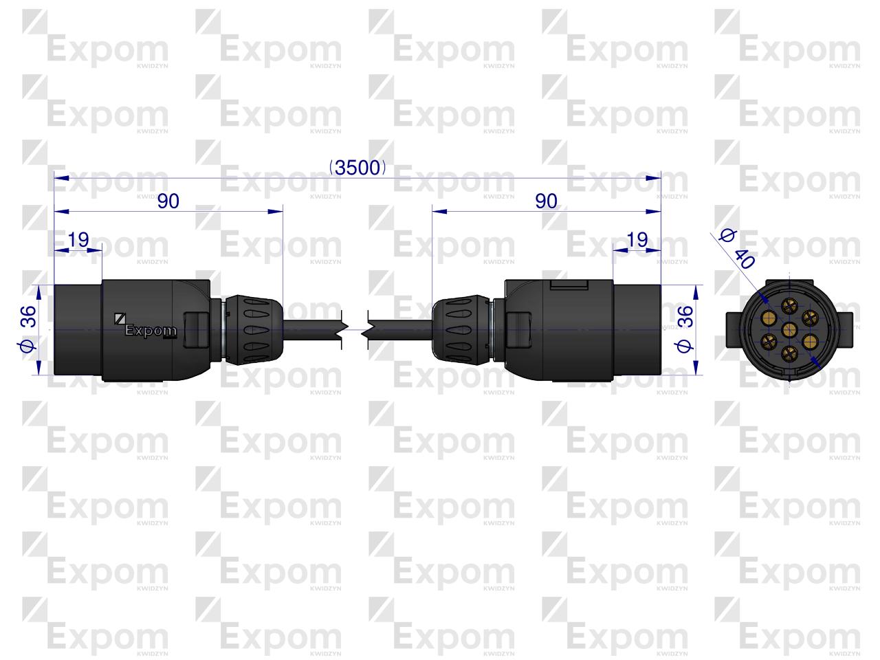 Złącze elektryczne 3.5x5 typu wtyczka wtyczka EXPOM KWIDZYN eu