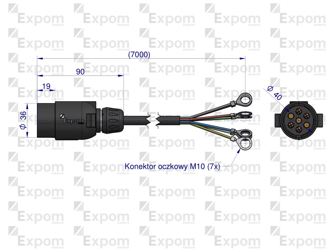 Złącze elektryczne 7x7 typu wtyczka złącze EXPOM KWIDZYN eu