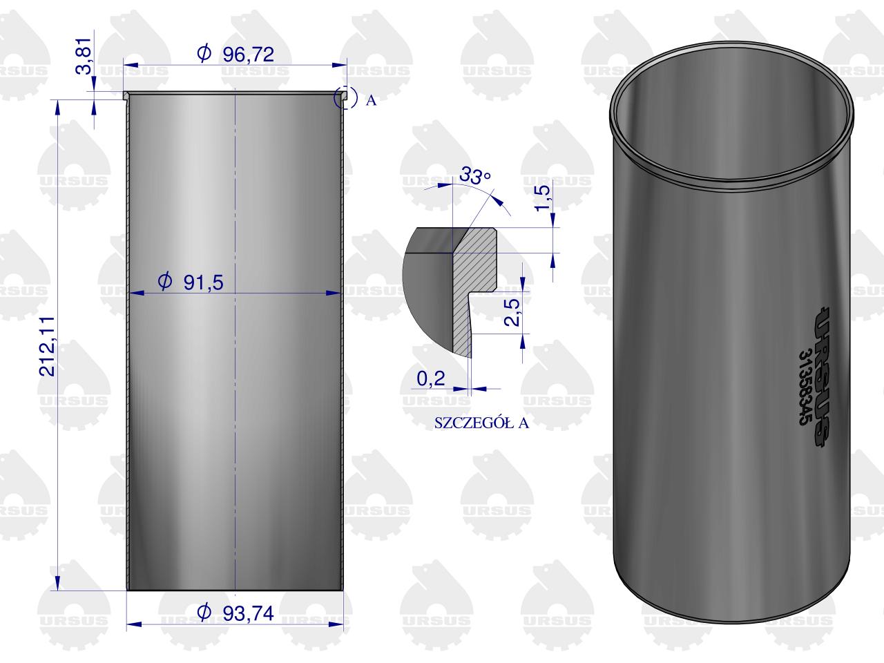 Zestaw naprawczy silnika 46910000, 0437890 MF3 (komplet) ORYGINAŁ URSUS