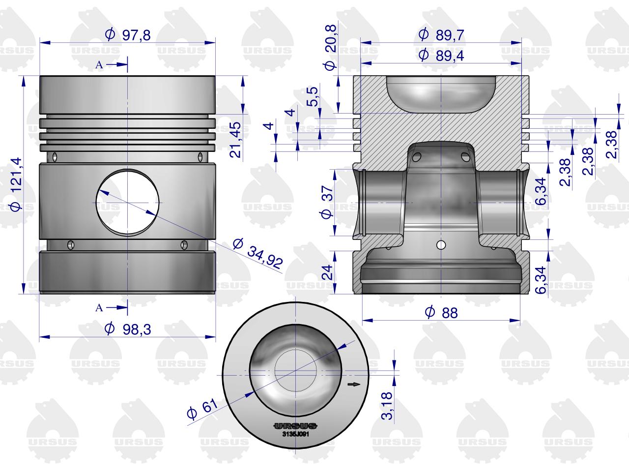 Zestaw naprawczy silnika 31358348, 0437990 MF4 ORYGINAŁ URSUS
